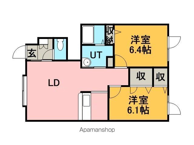 ＪＲ函館本線 手稲駅 徒歩12分 2階建 築18年の間取り写真