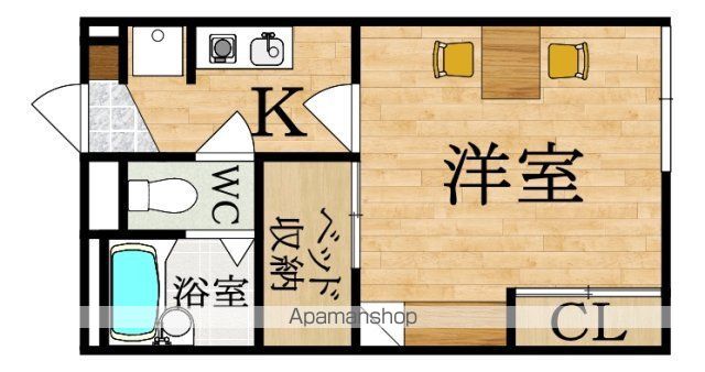 近鉄橿原線 近鉄郡山駅 徒歩3分 2階建 築19年の間取り写真
