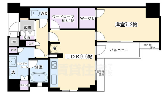 京都市中京区長浜町のマンションの間取り