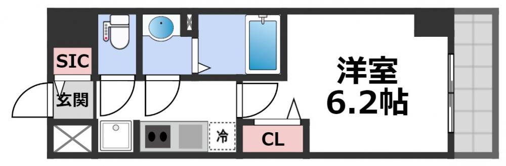 プレサンス堺筋本町ディスティニーの間取り