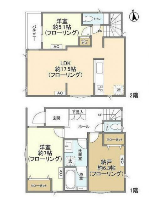 東京都大田区東雪谷５（一戸建）の賃貸物件の間取り