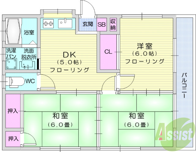 菊惣コーポの間取り