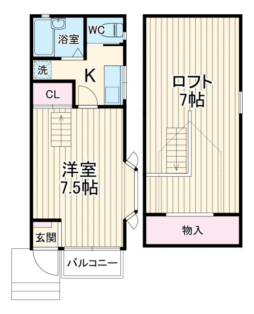 神奈川県横浜市港北区下田町１（アパート）の賃貸物件の間取り