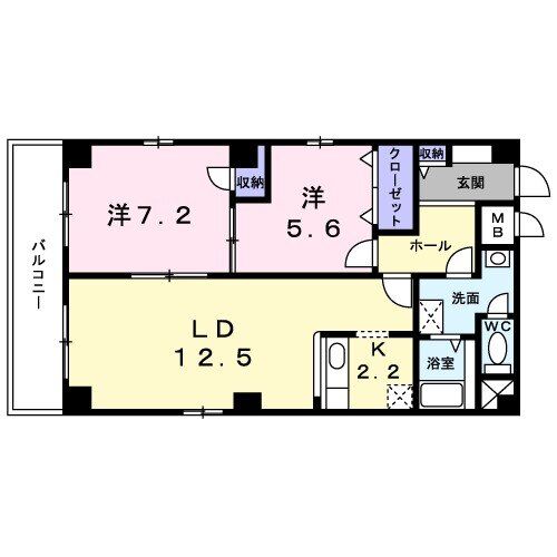 京都市中京区下古城町のマンションの間取り