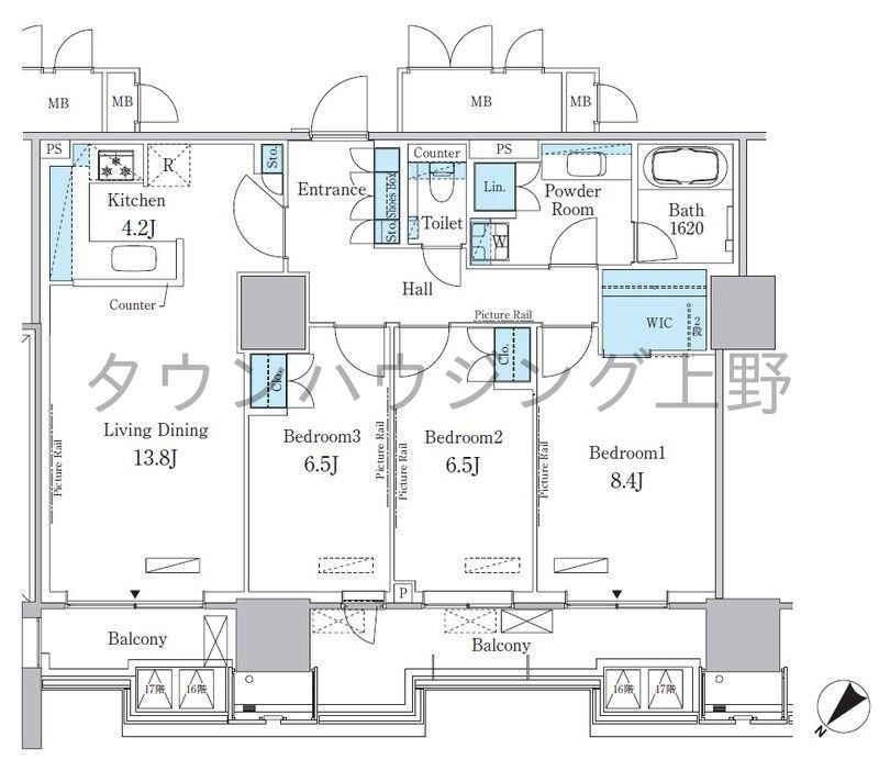 HARUMI　FLAG　PORT　VILLAGE　Ｂ棟の間取り