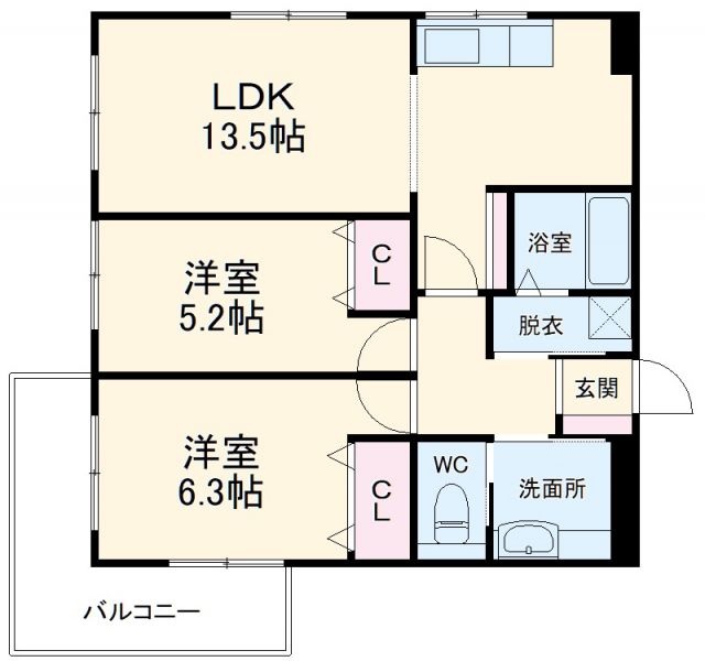 名古屋市中川区西中島のマンションの間取り