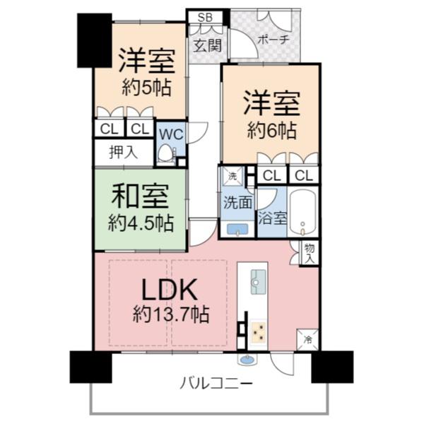 ドゥーシェ天王寺烏ヶ辻の間取り