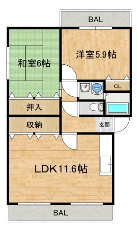 ユーミーＷＡＴＡＮＡＢＥ2の間取り