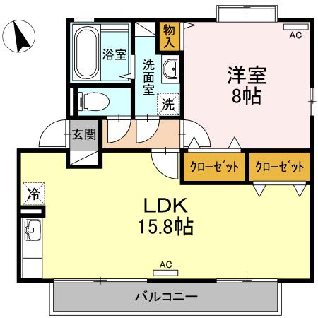 高松市元山町のアパートの間取り