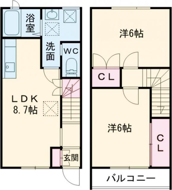 新潟市南区上下諏訪木のアパートの間取り