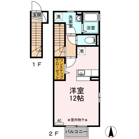 福島市松山町のアパートの間取り