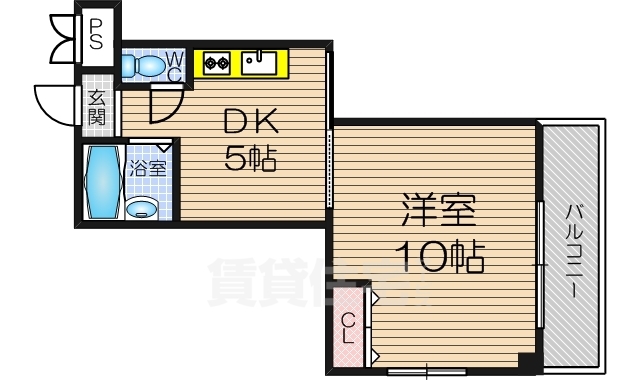 大阪市北区本庄西のマンションの間取り