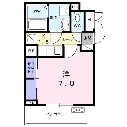 泉佐野市中町のアパートの間取り