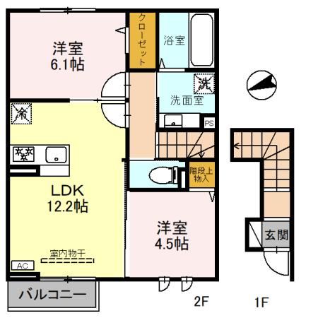 【（仮）D-ROOM越谷市宮本町2丁目の間取り】