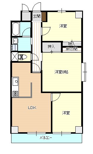 【土浦市港町のマンションの間取り】