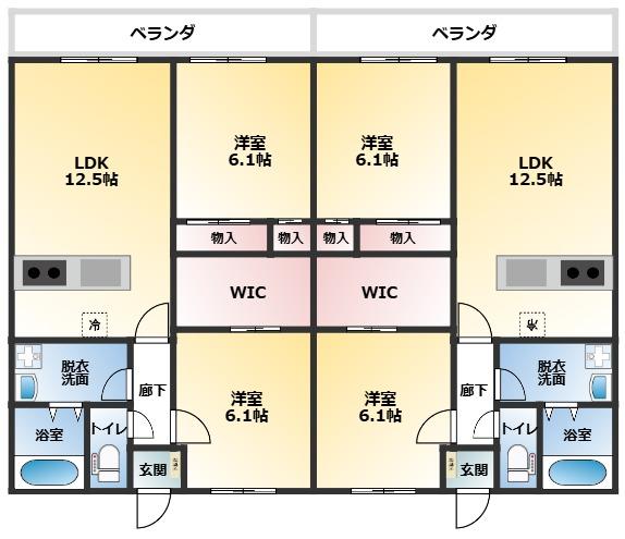 都城市吉尾町のマンションの間取り