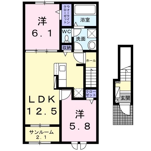 柏崎市大字安田のアパートの間取り