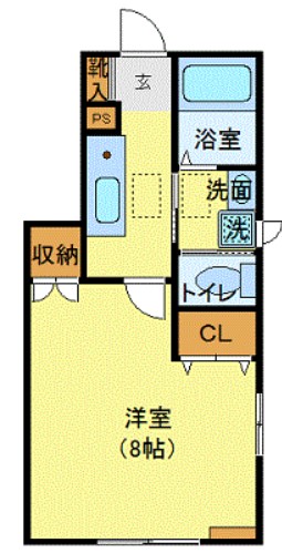 仙台市青葉区中山のアパートの間取り