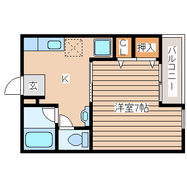 仙台市青葉区国見のアパートの間取り