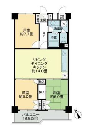 藤沢市片瀬海岸のマンションの間取り