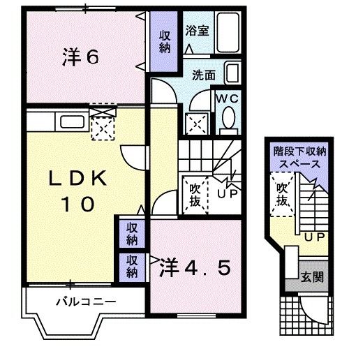 岩国市御庄のアパートの間取り