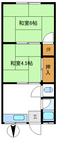 豊田市月見町のアパートの間取り