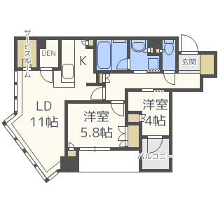 パークタワー北浜の間取り