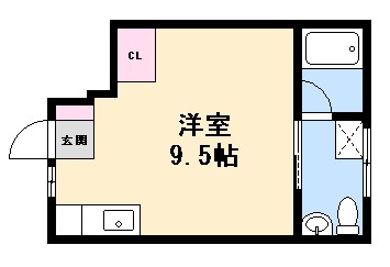 広島市西区草津浜町のアパートの間取り