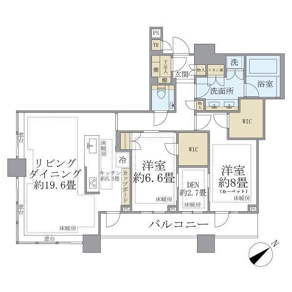 東京都品川区上大崎３（マンション）の賃貸物件の間取り