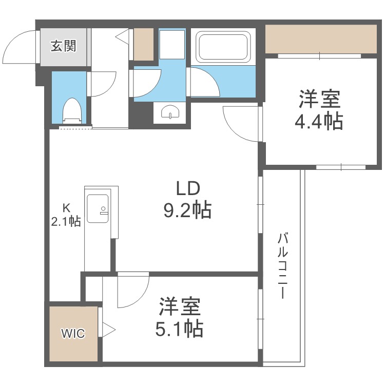 Ｓ－ＲＥＳＩＤＥＮＣＥ北円山ａｌｅｓｉａの間取り