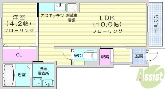 【仙台市太白区四郎丸のアパートの間取り】