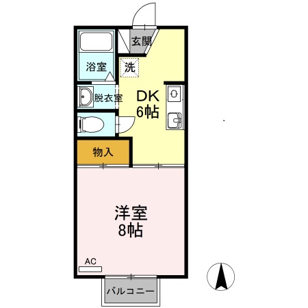 春日井市白山町のアパートの間取り