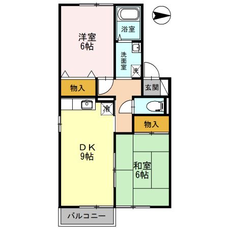 堺市東区高松のアパートの間取り