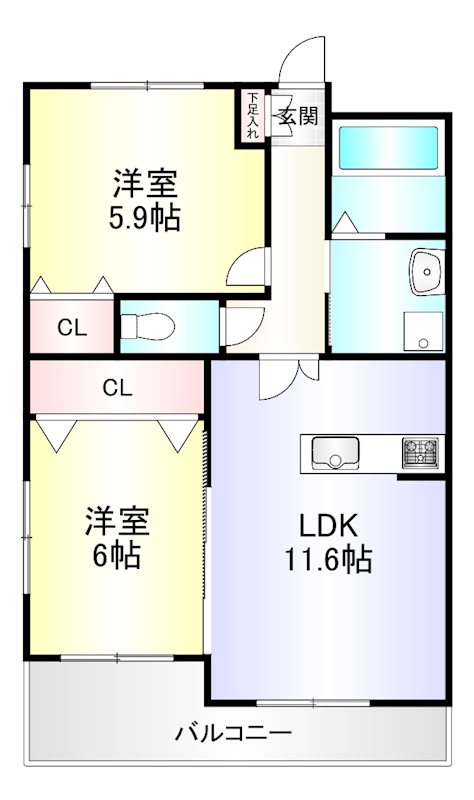 メディアパークIIIコクラの間取り