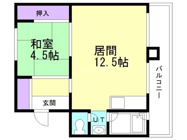 札幌市北区新川六条のマンションの間取り