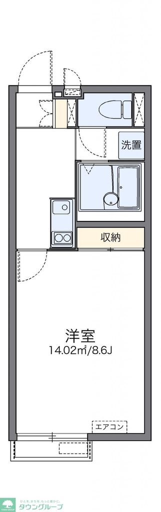 坂戸市山田町のアパートの間取り