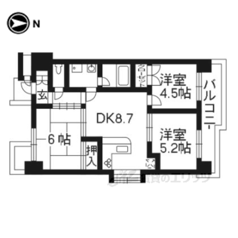 ミドレスト唐橋の間取り