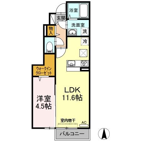 出雲市白枝町のアパートの間取り