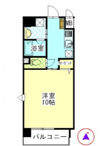 岡山市北区柳町のマンションの間取り