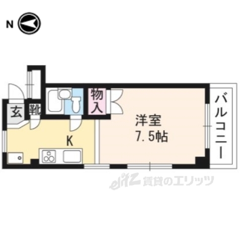 【京都市右京区花園木辻南町のマンションの間取り】