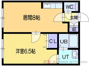 江別市文京台東町のアパートの間取り