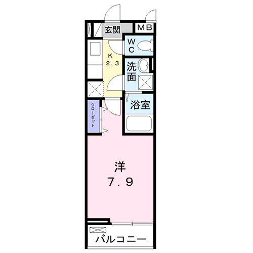 香芝市五位堂のアパートの間取り