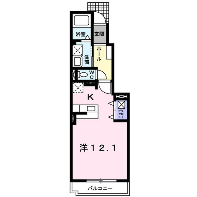 佐久市塚原のアパートの間取り