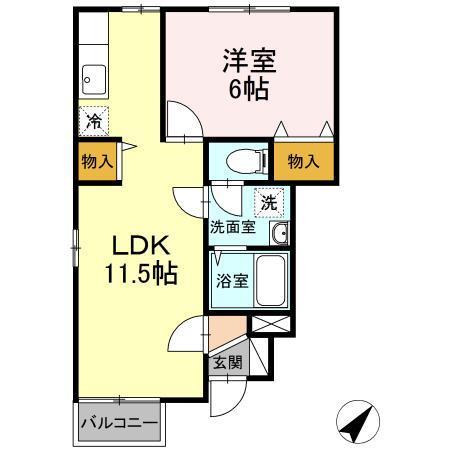 セジュール仲町　Ｂ（むつ市）の間取り