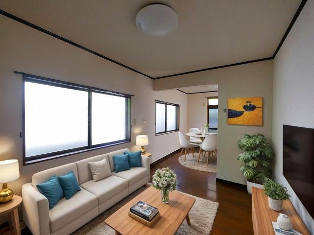 居室・リビング　CGで家具等を配置したもので家具等は含まれません