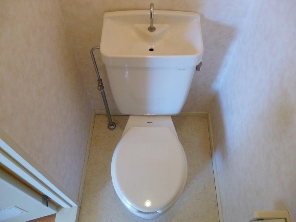 トイレ　洋式　　現在、温水洗浄便座を増設しました