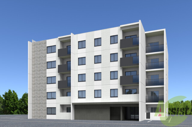 建物外観　外観予想パース　札幌市豊平区月寒１条「エフュート福住」