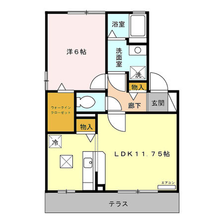 リビングタウン横田新町 Aの間取り写真