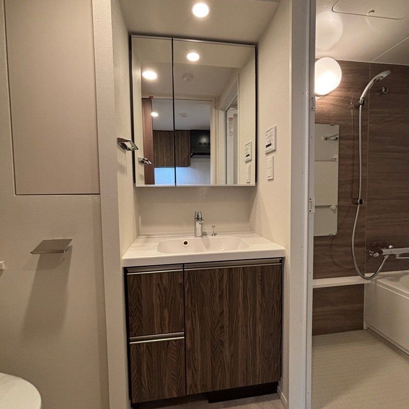 洗面設備　※同タイプの別のお部屋です。