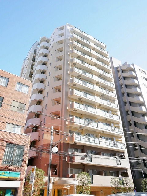 建物外観　１４階建ての賃貸マンション